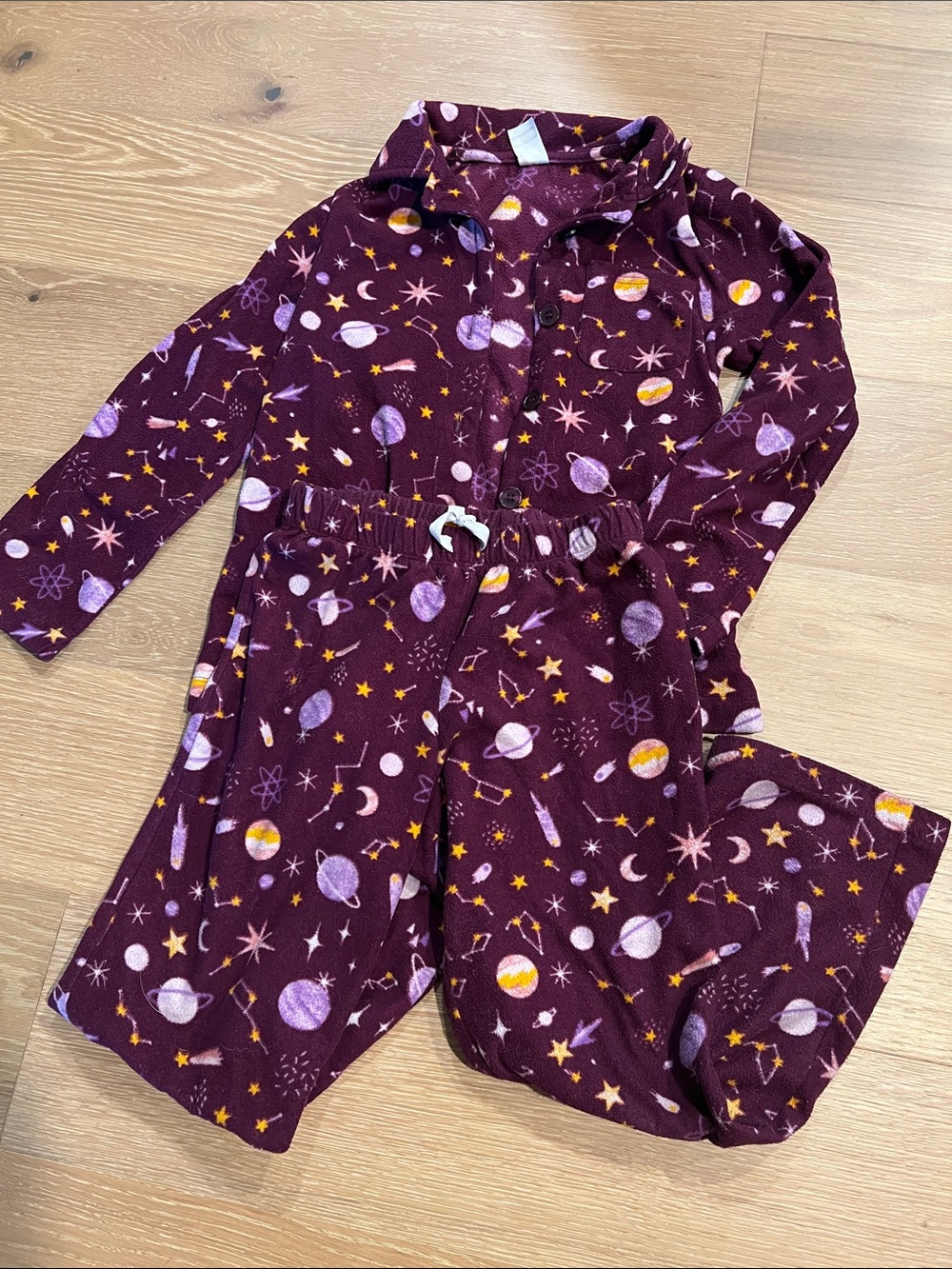 dip Space Print Kids Fleece Pajama Set